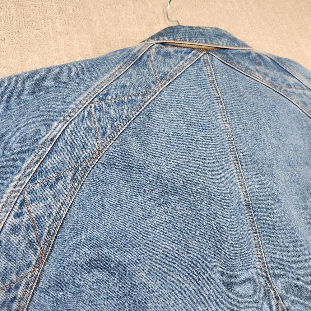 Vintage Levis Silvertab Jacket Men Medium Denim Chinstrap Bomber Insulated